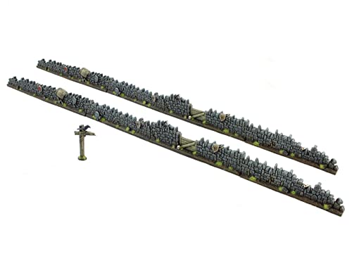 War World Gaming Detaillierte Fantasie-Mauern (Set von 10) - 25mm - 32mm Tabletop Spiele Gelände Modellbau Terrain Geländebau Wand Landschaftsbau Modell Diorama Miniatur Zubehör von War World Gaming