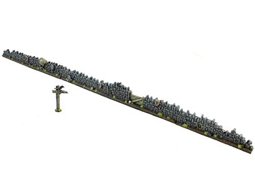 War World Gaming Detaillierte Fantasie-Mauern (Set von 5) - 25mm - 32mm Tabletop Spiele Gelände Modellbau Terrain Geländebau Wand Landschaftsbau Modell Diorama Miniatur Zubehör von War World Gaming