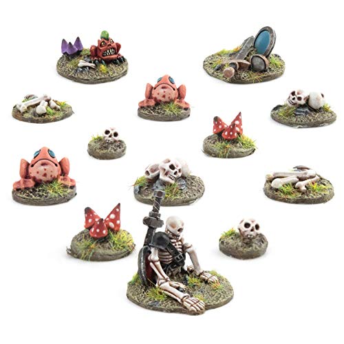 War World Gaming Miniatur-Stücke Set von 13 für Figur-Basen - 28mm Heroisch Maßstab Tabletop Gelände Geländebau Wargame Modell Diorama Scenery Dekoration Basing von War World Gaming