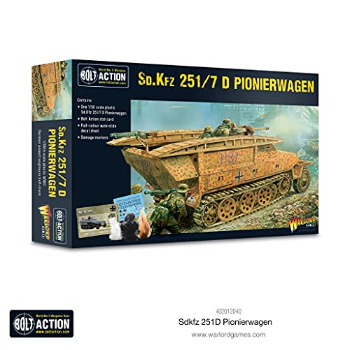 Bolt Action Sd.Kfz 251/7 Ausf D Half-Track Pionierwagen 1:56 WWII Military Wargaming Plastikmodellbausatz 402012040 von WarLord