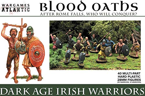 Blood Oaths – Dark Age Irish Warriors – 40 (30 Krieger/10 Warhunde), mehrteilig, Hartplastik, stoßfest, Polystyrol, 28 mm von Wargames Atlantic