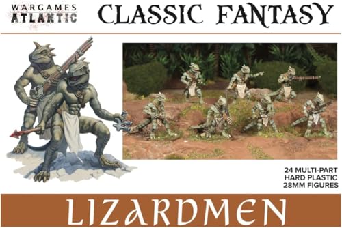 Classic Fantasy: Lizardmen (24 mehrteilige Hartplastik-Figuren, 28 mm) von Wargames Atlantic