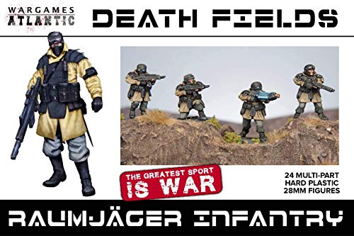 Death Fields – Raumjäger Infanterie (24 Figuren) mehrteiliges Hartplastik (High Impact Polystyrol), 28 mm Figuren.. von Wargames Atlantic