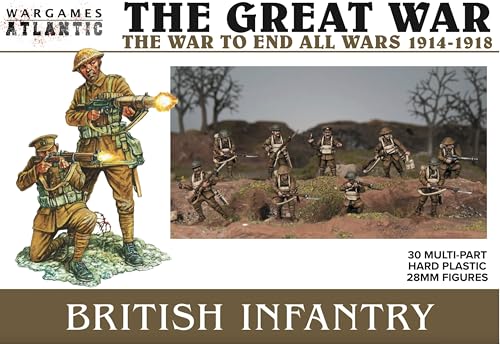 New The Great War - British Infantry 1916-18 (30 Figuren) Mehrteilige Hartplastik (schlagfestes Polystyrol) 28 mm Figuren …… von Wargames Atlantic