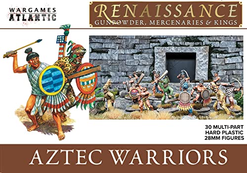 Wargames Atlantic - Renaissance: Azteken-Krieger (30 mehrteilige 28 mm große Figuren) von Wargames Atlantic