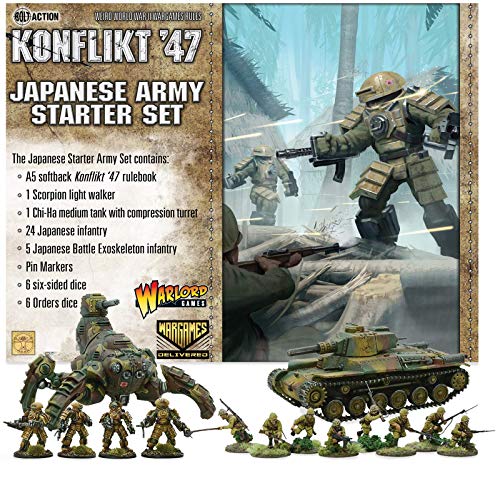 Wargames Delivered – 28 mm Militärpanzer Miniatur-Spiel – Weltkrieg RPG Miniatur-Set Kriegsspiel – Warlord Games Konflikt '47: Starterset japanische Armee Wargames Delivered – 28 mm Militärpanzer Miniatur-Spiel – Weltkrieg RPG Miniatur-Set Kriegsspiel – Warlord Games Konflikt '47: Starterset japanische Armee von Wargames Delivered