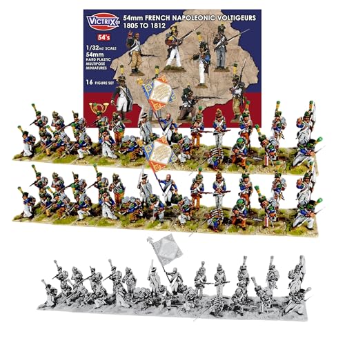 Wargames Delivered - 54 mm französische napoleonische Voltigeuren 1805-1812, 16 Multipose-Figuren, dynamische Posen, Federhüte für Wargaming und Sammeln Wargames Delivered - 54 mm französische napoleonische Voltigeuren 1805-1812, 16 Multipose-Figuren, dynamische Posen, Federhüte für Wargaming und Sammeln von Wargames Delivered