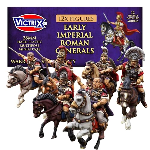 Wargames Delivered Frühe imperiale römische montierte Generäle – 12 sehr detaillierte 28 mm Miniaturen, inklusive Generäle, Legaten und Zenturionen mit anpassbaren Köpfen, Körpern und Pferden Wargames Delivered Frühe imperiale römische montierte Generäle – 12 sehr detaillierte 28 mm Miniaturen, inklusive Generäle, Legaten und Zenturionen mit anpassbaren Köpfen, Körpern und Pferden von Wargames Delivered