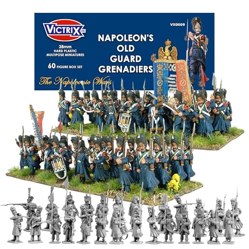 Wargames Delivered Napoleons französische Grenadiere der alten Garde, 60 hochdetaillierte 28 mm Mehrzweck-Miniaturen für napoleonische Wargaming-Dioramen von Wargames Delivered