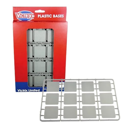 Wargames Delivered Victrix 48 quadratische Kunststoffsockel, 40 mm x 40 mm, Hartplastik-Basis für Napoleonische Regeln und Tisch-Miniaturen Wargames Delivered Victrix 48 quadratische Kunststoffsockel, 40 mm x 40 mm, Hartplastik-Basis für Napoleonische Regeln und Tisch-Miniaturen von Wargames Delivered