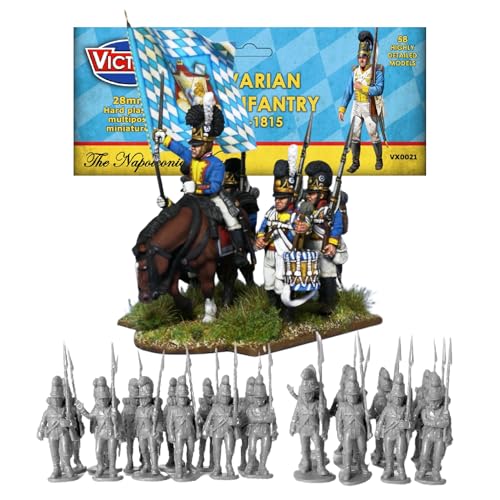 Wargames Delivered - Victrix Bayerische Infanterie 1809 Set, 58 hochdetaillierte 28 mm Miniaturen mit montierten Colonels für Wargaming & Tabletop Strategiespiele Wargames Delivered - Victrix Bayerische Infanterie 1809 Set, 58 hochdetaillierte 28 mm Miniaturen mit montierten Colonels für Wargaming & Tabletop Strategiespiele von Wargames Delivered