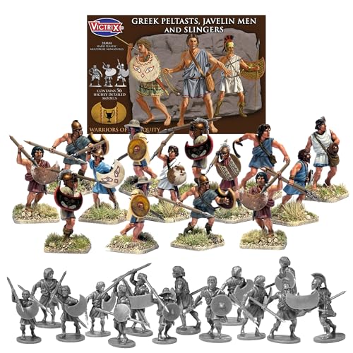 Wargames Delivered Victrix Griechische Peltasts, Speermänner und Schleuder, 60 28 mm Multipose-Figuren, dynamische Posen für Wargaming & Tabletop-Strategiespiele Wargames Delivered Victrix Griechische Peltasts, Speermänner und Schleuder, 60 28 mm Multipose-Figuren, dynamische Posen für Wargaming & Tabletop-Strategiespiele von Wargames Delivered