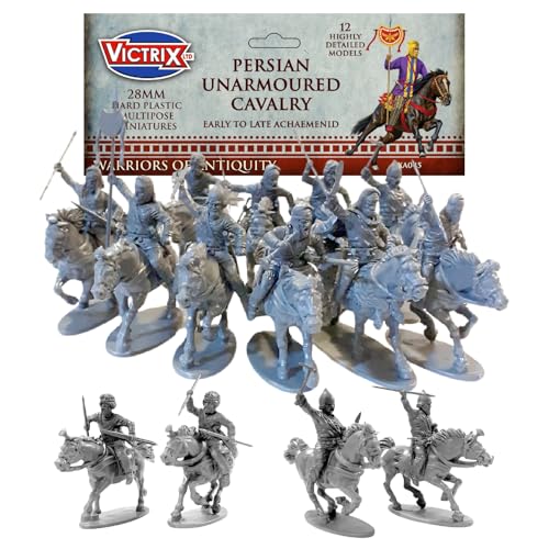 Wargames Delivered Victrix Persische ungepanzerte Kavallerie, 28 mm Miniaturen, 12 Figuren-Set mit Arm und Waffe für Kriegsspiele – Kampf gegen Griechen, Makedonier und Skythen von Wargames Delivered