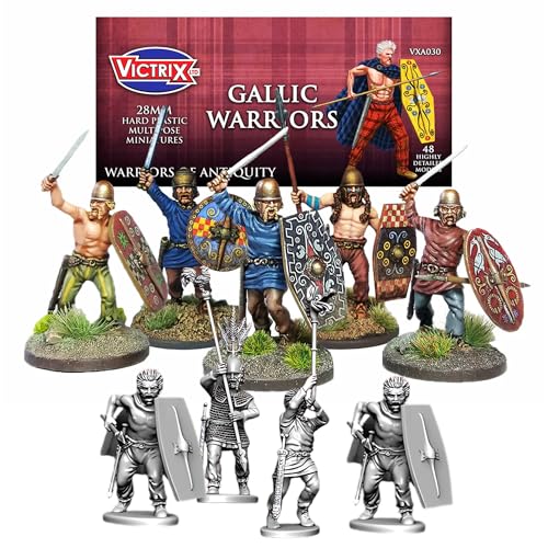 Wargames Delivered - Victrix Unarmored Gallische Krieger Set, 48 detaillierte 28 mm Multipose Miniaturen mit Speeren, Speeren und Schilden für antikes Kriegsspiel Wargames Delivered - Victrix Unarmored Gallische Krieger Set, 48 detaillierte 28 mm Multipose Miniaturen mit Speeren, Speeren und Schilden für antikes Kriegsspiel von Wargames Delivered