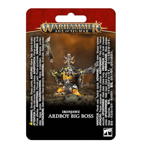 Games Workshop - Age of Sigmar - Orruk Warclans: Ardboy Big Boss, Schwarz von Warhammer Age of Sigmar