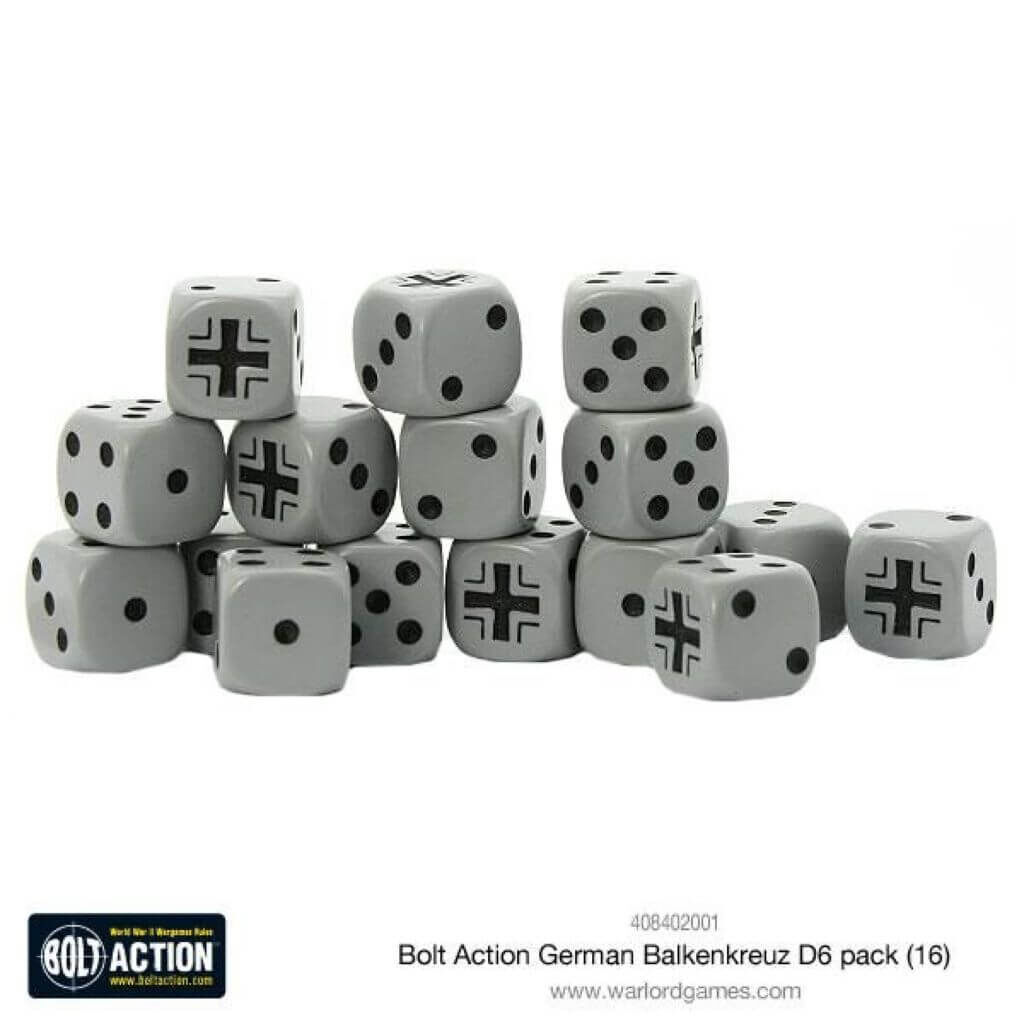 'German Balkenkreuz D6 Dice (16)' von Warlord Games