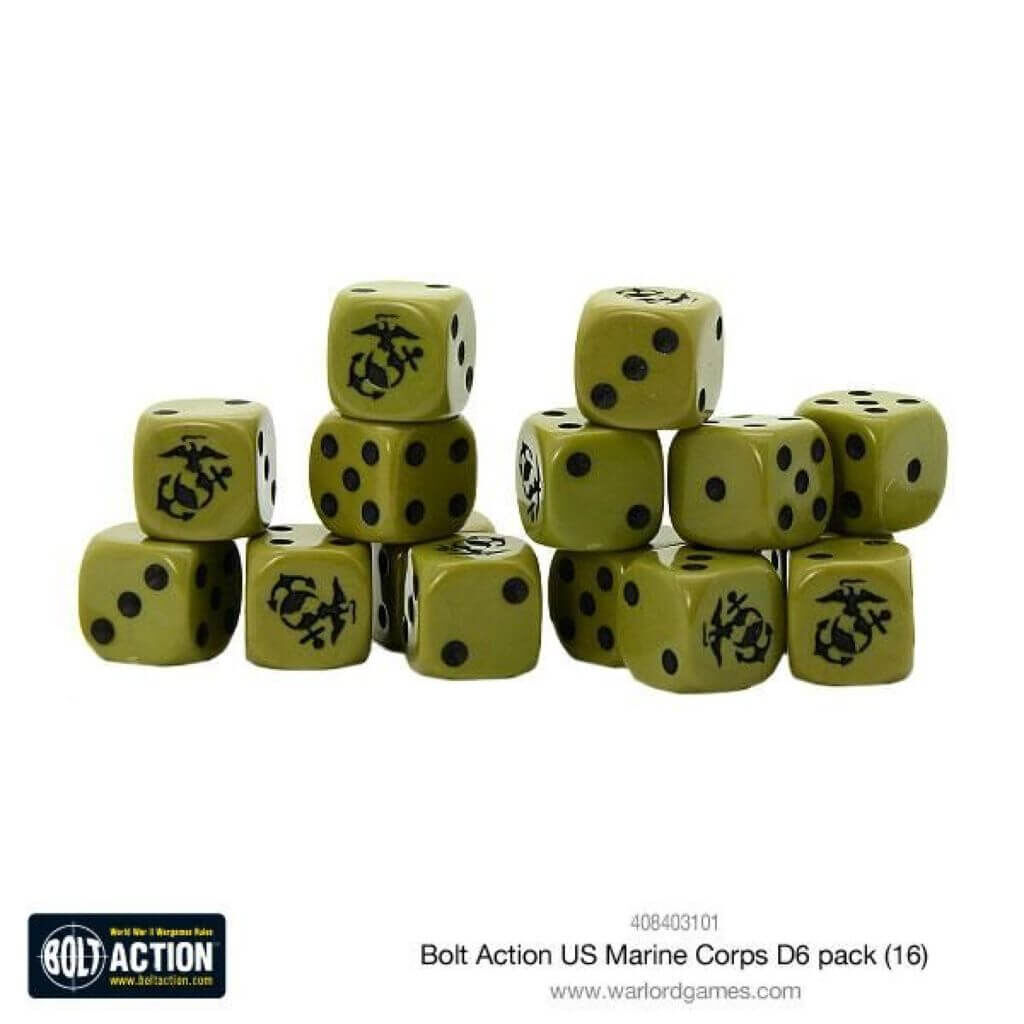 'US Marine Corps D6 Dice (16)' von Warlord Games