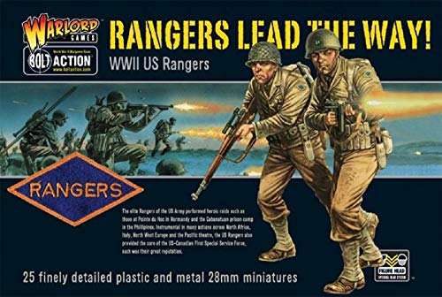 Kriegsherr GB-A2 - WW2 US Rangers 28mm Figuren - Bolzen Aktion - 25x 1/56 Wargaming-Minaturen von Warlord Games