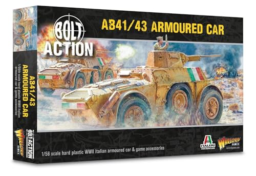 Warlord Games Autoblinda AB41/43 Panzerwagen - 1:56/28mm Italienische Armee Kunststoff Maßstab Modell für Bolt Action Hochdetaillierte Miniaturen aus dem 2. Weltkrieg von Warlord Games