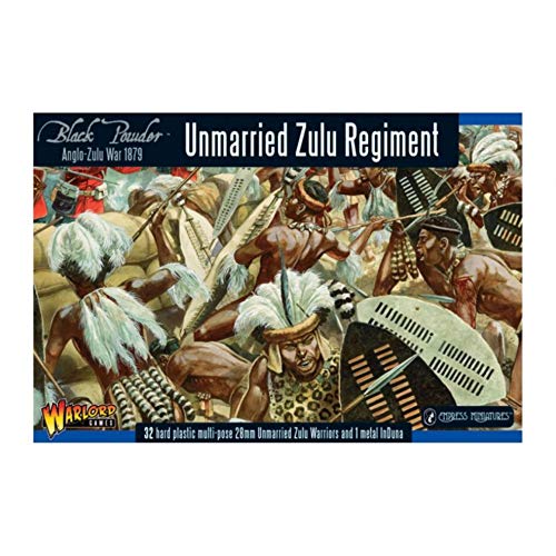 Warlord Games Unmarried Zulu Impi – 28 mm große Kunststoff-Miniaturen für schwarzes Pulver detaillierte Anglo Zulu War Era Miniaturen für Tisch-Wargaming von Warlord Games