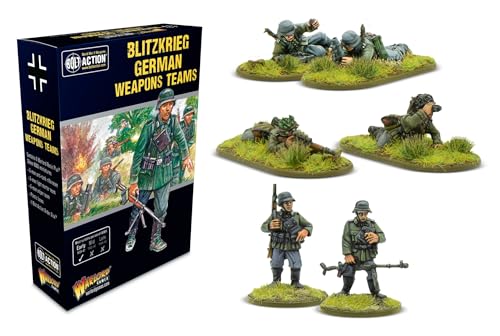 Warlord Games Blitzkrieg German Weapons Teams – Miniaturen im Maßstab 28 mm für Bolzenaktion, sehr detaillierte Miniaturen aus dem 2. Weltkrieg für Tisch-Kriegsspiele von Warlord Games