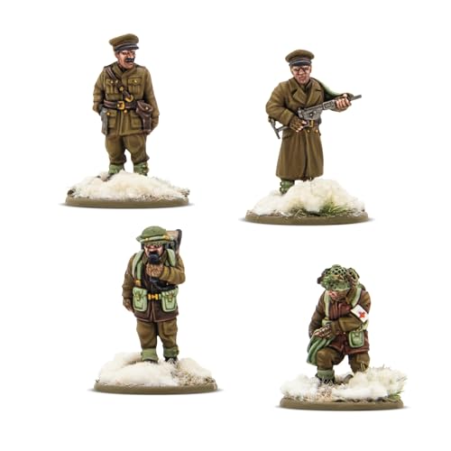 Warlord Games Britische und kanadische Infanterie (Winter) HQ – 28 mm große Harz-Miniaturen für Bolzenaktion, sehr detaillierte Miniaturen aus dem 2. Weltkrieg von Warlord Games