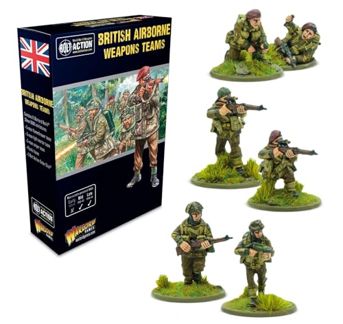 Warlord Games British Airborne Weapons Teams – 28 mm Miniaturen aus Kunstharz für Bolt Action, sehr detaillierte Miniaturen aus dem 2. Weltkrieg für Tisch-Wargaming von Warlord Games