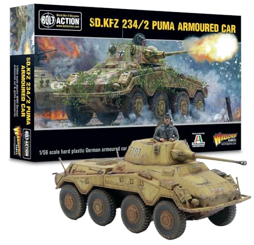 Warlord Games Bundeswehr Puma Sd.Kfz 234/2-1:56 / 28mm Kunststoff Maßstab Modell Panzerwagen für Bolzenaktion Hochdetaillierte Miniaturen aus dem 2. Weltkrieg von Warlord Games