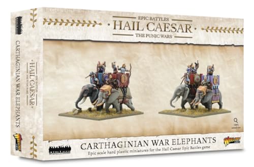Warlord Games Karthagische Kriegselefanten – Epische Skala Kunststoff-Miniaturen für Hagel Caesar Hochdetaillierte Miniaturen der alten Ära für Tisch-Kriegsspiele Warlord Games Karthagische Kriegselefanten – Epische Skala Kunststoff-Miniaturen für Hagel Caesar Hochdetaillierte Miniaturen der alten Ära für Tisch-Kriegsspiele von Warlord Games