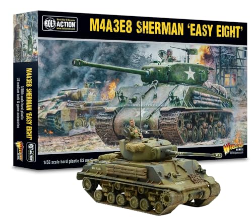 Warlord Games M4A3E8 Sherman Easy Eight – 1:56 / 28 mm Kunststoff-Modelltank für Bolt Action, sehr detaillierte Miniaturen aus dem 2. Weltkrieg für Tisch-Wargaming von Warlord Games