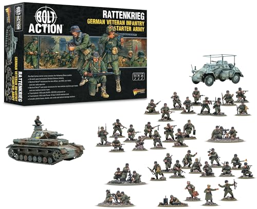 Warlord Games - Rattenkrieg: Deutsche Veteranen-Infanterie-Starterarmee, 28 mm große Miniaturen für Bolzenaktion, sehr detaillierte Miniaturen aus dem 2. Weltkrieg von Warlord Games