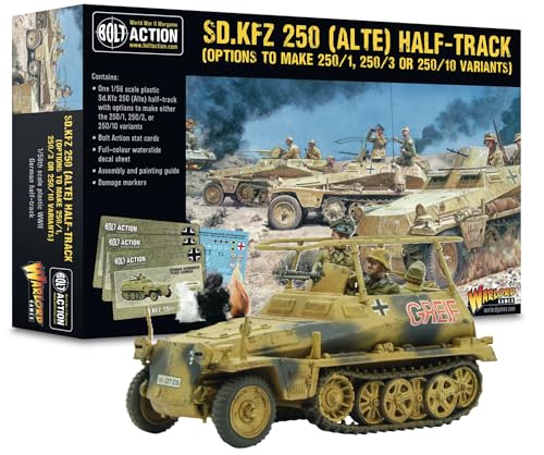 Warlord Games Sd.Kfz 250 (Alte) Halbspur (Optionen für 250/1, 250/3 oder 250/10 Varianten) – 1:56/28 mm Kunststoffmodell, Halbspur für Bolzen-Action von Warlord Games
