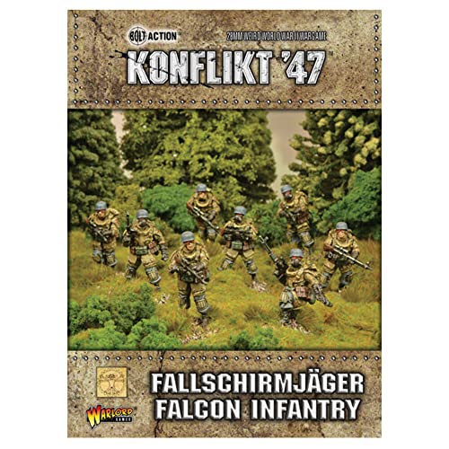 Warlord Games: Konflikt '47: Fallschirmjager Falcon Infantry - 8 Metall-Miniaturen, 28 mm, Montage erforderlich, Unlackiert, Alter 168+ (144+), Tabletop Miniaturen Set von Warlord Games
