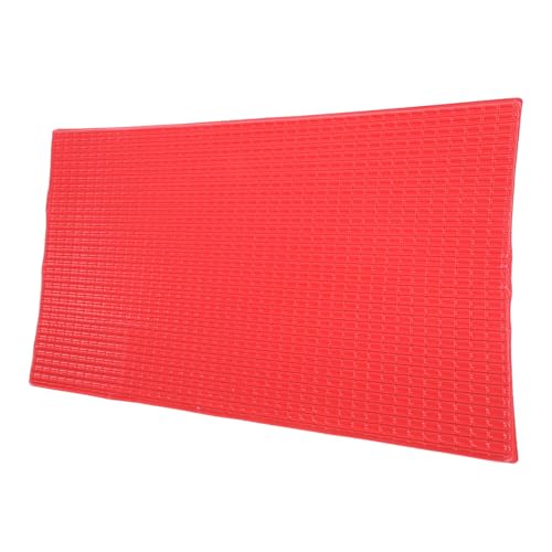 Warmhm 1 Blatt Puppenhausfliesen Puppenhaus-Dachziegel winzig Miniaturfliesen Miniaturbaummaterialien Dachfigurmodell Mini-Dachziegel-Modell lebensechte kleine Dachziegel PVC rot von Warmhm