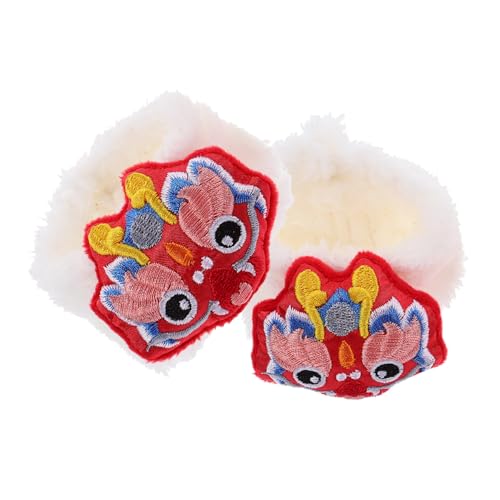 Warmhm 1 Paar Bärenpuppenschuhe ausgestopft Auto Frosch tragen Tiere Zubehör plüsch Schuhe Puppen Accessoires Puppen Schuhe Mini-Schuh- Puppe Schuhe kurzer Plüsch von Warmhm