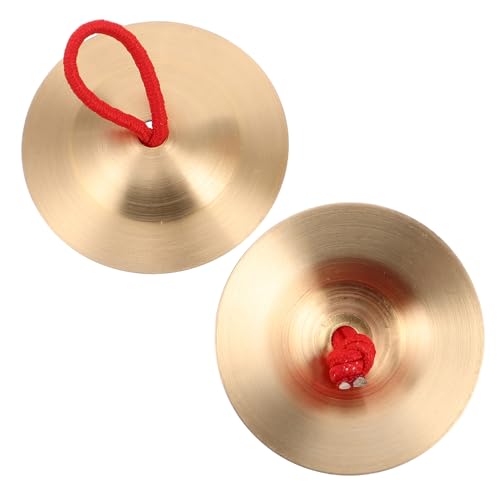 Warmhm 1 Paar Fingerbecken Aus Bronze Mini-Becken Finger Becken Fingerbecken Für Fingertrainingsinstrument Handbecken Schlagbecken Fingerbecken, Bauchtanz Golden Kupfer von Warmhm