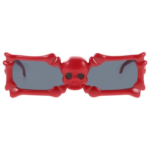 Warmhm 1 Paar Strandparty-brille Halloween-sonnenbrille Beängstigend Neuartige Partybrille Gotisch Dekorative Partygläser Komische Sonnenbrille Brillen Rahmen Rot Plastik von Warmhm