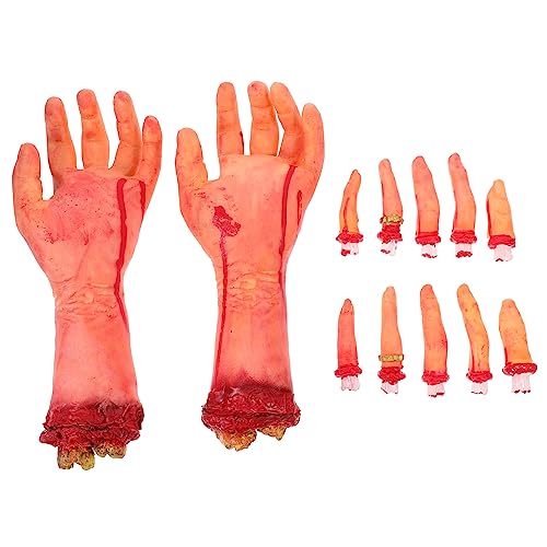 Warmhm 1 Satz Abgetrenntes Fingerspielzeug Aufkleber Ornament Zombie Dekorationen Streich Halloween-Requisiten Kostüm Halloween-körperteile Figur Tür Gruselig Colorful Latexschaum von Warmhm