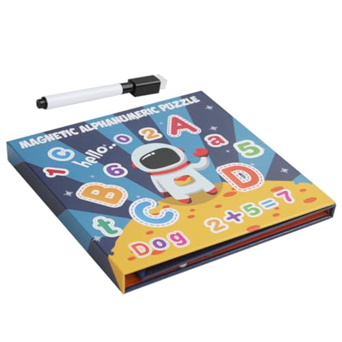 Warmhm 1 Satz Alphabet Puzzle Set Lernspielzeug für Kleinkinder Wiederverwendbares Buch mit Abnehmbaren Stickern Fördert Frühe Bildung und Hand Augen Koordination für Zuhause und von Warmhm