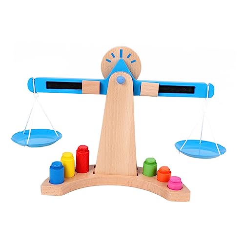 Warmhm 1 Satz Balance für kinderspielzeug Toys for spielsachen für Kleinkinder Waage Balkenwaage pädagogisches hölzern Blue von Warmhm