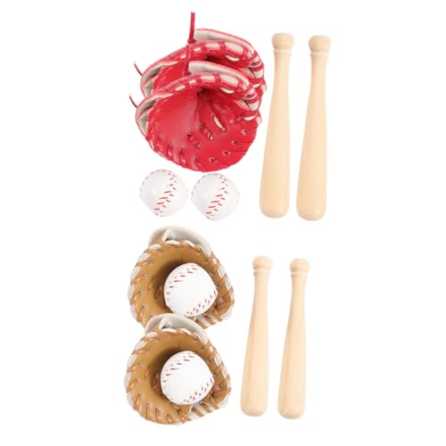 Warmhm 1 Satz Baseballset mit Handschuh und Ball für Rollenspiele Puppenhäuser und Sport Dekoration Teiliges für Kreative von Warmhm