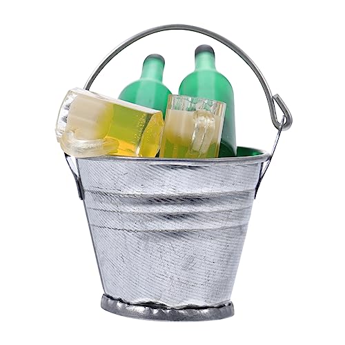 Warmhm 1 Satz Bier Miniatur für kinderspielzeug Mini-Dekoration für eiskalte Bierflaschen Mini-Bierflaschenkrug-Modell Mini-Hausverzierung 1/12 Puppenzubehör Plastik von Warmhm