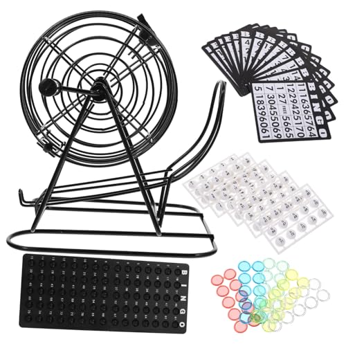 Warmhm 1 Satz Bingo Spielmaschine für Erwachsene Interaktives Tischspiel mit Metallkäfig für Partys und Familienunterhaltung Sicheres und Langlebiges Design für Unvergessliche von Warmhm