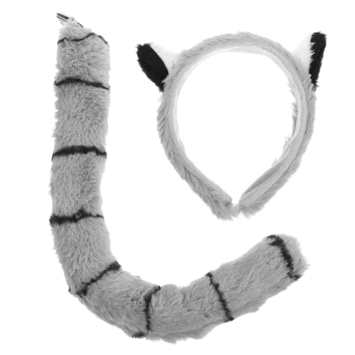 Warmhm 1 Satz Cosplay -tierkostüm Lustig Tier-cosplay-outfit Tierkostüm-party-cosplay Plüsch Cosplay -haarband Monster-stirnband Tier Cosplay Kostüm Hoch Hellgrau Stoff von Warmhm