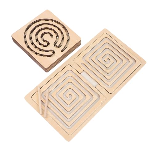 Warmhm 1 Satz Denkspiel Feinmotorik Vorschulspielzeug zur Intelligenzspielzeug Denksportaufgaben für Erwachsene Eltern-Kind-Interaktionsspielzeug Holz Khaki von Warmhm