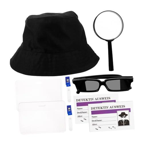 Warmhm 1 Satz Detektiv-Partyspielzeug Bausatz Trachtenhüte für drinnen Halloween Kleid Plus Detektiv-Hut-Brille Detektiv-Rollenspiel Detektiv-Cosplay-Zubehör Stoff von Warmhm
