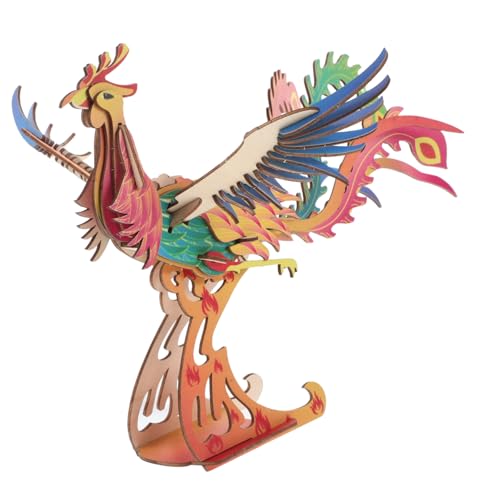 Warmhm 1 Satz Dreidimensionales Phoenix-Puzzle Vogelmodell DIY-Tiere Aus Holz Tierisches Rätsel Phönix- Modellbausätze Hölzern von Warmhm