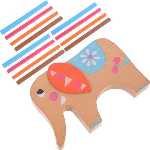 Warmhm 1 Satz Elefant aus Holz Stäbe Pädagogisches Balancespielzeug für Fördert Hand Augen Koordination und Soziale Fähigkeiten für Eltern Interaktion von Warmhm