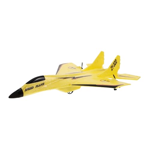 Warmhm 1 Satz Elektroschaumflugzeug Outdoor Parkspielzeug Nachtflugzeug mit Licht fliegendes RC-Flugzeug entferntes Flugzeug Plastik Yellow von Warmhm