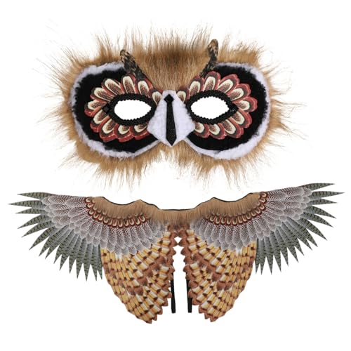 Warmhm 1 Satz Eulenanzug Vogelflügel Für Halloween-vogelflügel Halloween-kostüme Für Jungen Tiermaske Für Eulenkostüm Für Halloween-Performance-Requisite Krähe Vlies Warmhm 1 Satz Eulenanzug Vogelflügel Für Halloween-vogelflügel Halloween-kostüme Für Jungen Tiermaske Für Eulenkostüm Für Halloween-Performance-Requisite Krähe Vlies von Warmhm